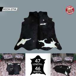 Premium Large Black & White Cowhide Rug - Bold Pattern For Modern Home Decor - thumbnail 2