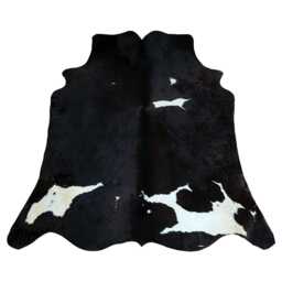Premium Large Black & White Cowhide Rug - Bold Pattern For Modern Home Decor - thumbnail 1