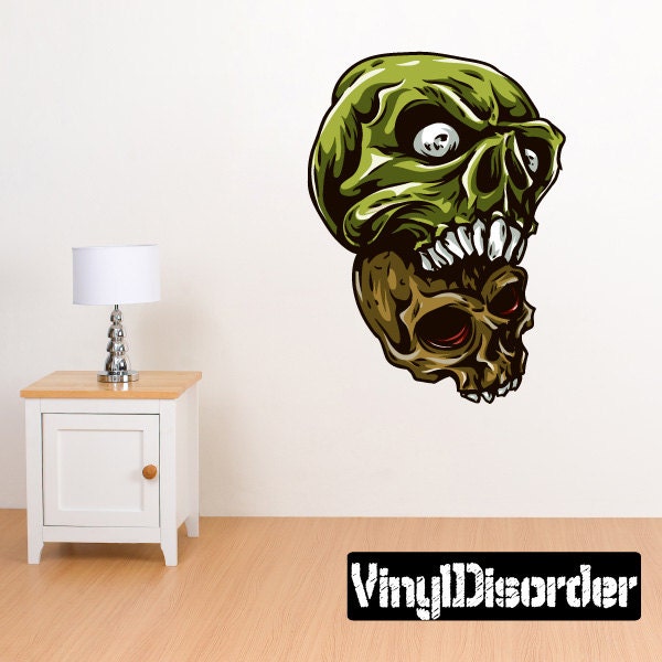 Skull Wall Decal - Fabric Vinyl Removable & Reusable Skulluscolor013Et