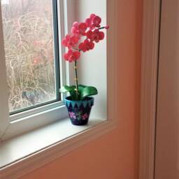 Orchid Plant Made Entirely Of Clay/Orchid Plant, Handmade, Clay - thumbnail 3