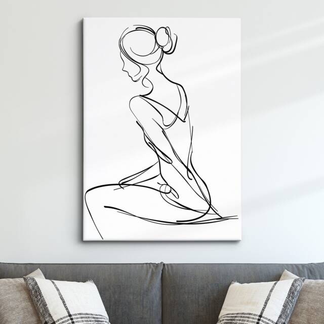 Minimalist Woman Body Line Art Drawing Framed Print & Canvas Female Wall Lady Poster Feminine Home Decor Interior Gifts For Her - image 1