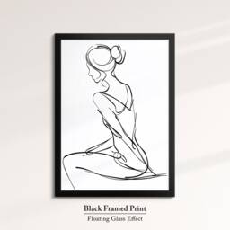 Minimalist Woman Body Line Art Drawing Framed Print & Canvas Female Wall Lady Poster Feminine Home Decor Interior Gifts For Her - thumbnail 2