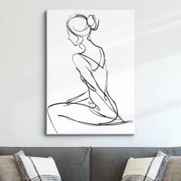 Minimalist Woman Body Line Art Drawing Framed Print & Canvas Female Wall Lady Poster Feminine Home Decor Interior Gifts For Her - thumbnail 1