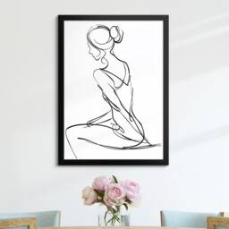 Minimalist Woman Body Line Art Drawing Framed Print & Canvas Female Wall Lady Poster Feminine Home Decor Interior Gifts For Her - thumbnail 4