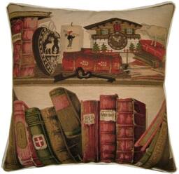Library Books Keys Woven Tapestry Cushion Cover Sham - thumbnail 1
