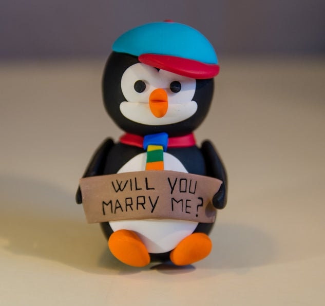 Will You Marry Me Engagement Figurine, Wedding Proposal Ornament, Unique Idea, Personalized Christmas Gift - image 1