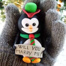 Will You Marry Me Engagement Figurine, Wedding Proposal Ornament, Unique Idea, Personalized Christmas Gift - thumbnail 2