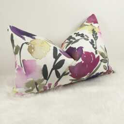 12x20 Floral Lumbar Cushion Cover - Pink Bloom Meadow Pillow John Lewis Fabric Rectangular Cotton Throw Double Sided Handmade - thumbnail 2