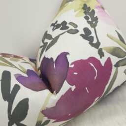 12x20 Floral Lumbar Cushion Cover - Pink Bloom Meadow Pillow John Lewis Fabric Rectangular Cotton Throw Double Sided Handmade - thumbnail 3