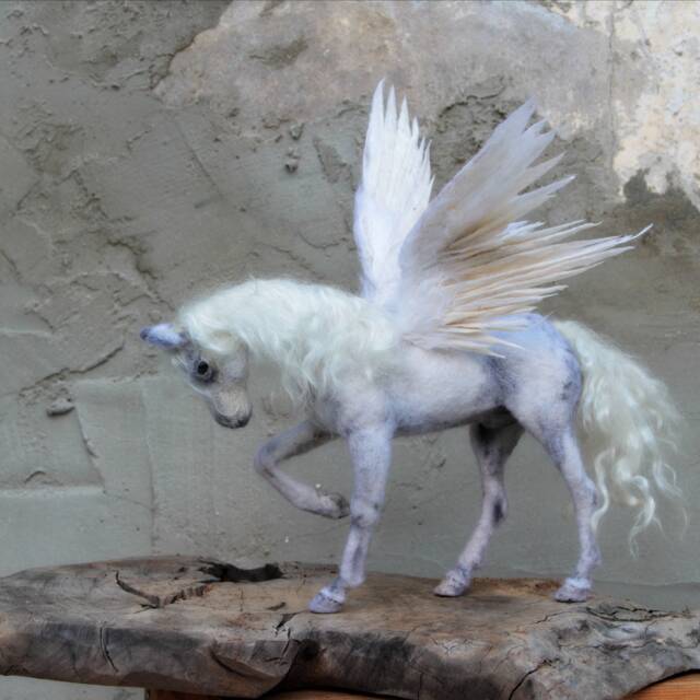 Needle Felted Pegasus. Winged Horse. Felt By Daria Lvovsky - image 1