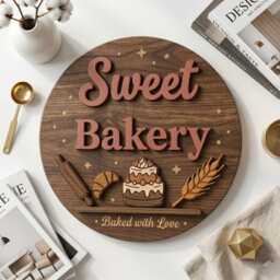 Personalized Business Logo Sign, Custom Wooden Office 3D Layered Company Wall Decor, Shop Front Display - thumbnail 4