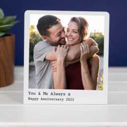 Personalised Photo Stand - Custom Metal Standing Frame Anniversary Gift For Him Husband Boyfriend Birthday Her Wife Girlfriend - thumbnail 4