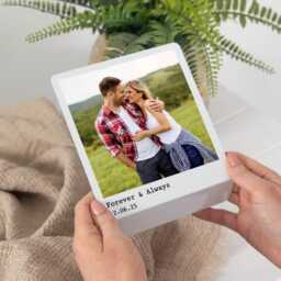 Personalised Photo Stand - Custom Metal Standing Frame Anniversary Gift For Him Husband Boyfriend Birthday Her Wife Girlfriend - thumbnail 2