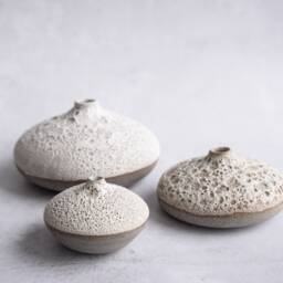 Moon Collection Volcanoe Mini Bud Vase, Minimal Nordic Natural, Handmade Wheel Thrown Organic - thumbnail 3