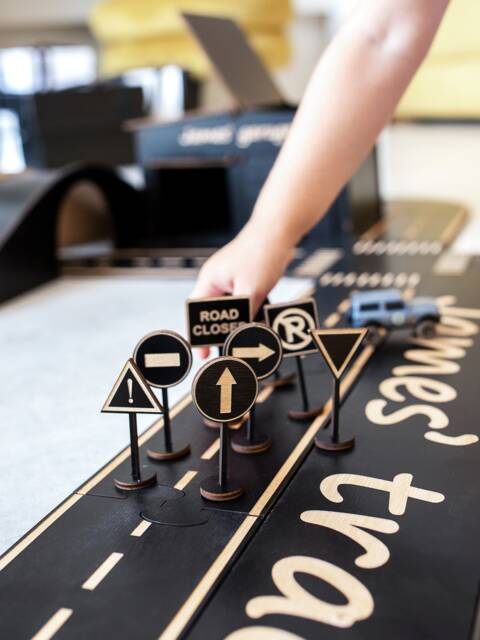 Wooden Traffic Sign Set - Road Track Toy, Toddler Gift - image 1