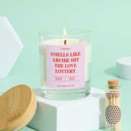 Funny Gift For Bride Scented Candle For Bridal Shower Han Party Smells Like Name Hit The Love Lottery Fun Romantic Vegan - thumbnail 3