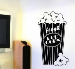 Popcorn Vinyl Wall Decal Movie Theater Decor