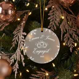 Christmas Engagement Ornament Frosted Acrylic Keepsake - Custom Names & Year - thumbnail 3