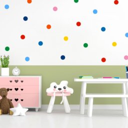 Rainbow Polka Dot Wall Decals Confetti Nursery Decor - Pack Of 160 - thumbnail 2