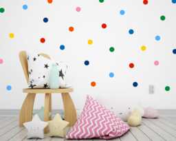 Rainbow Polka Dot Wall Decals Confetti Nursery Decor - Pack Of 160 - thumbnail 1