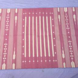 Light Pink & White Strips Cotton Rug Dhurrie - Stripes - thumbnail 3