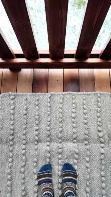 Gray Striped Scandinavian Wool Rug, Handwoven Runner, Pure Living Room Handmade Sheep Carpet, Custom Rug - image 1