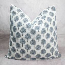 Block Print Tree Lumbar Pillow Cover, Ethnic Neutral - 12x20 - thumbnail 3