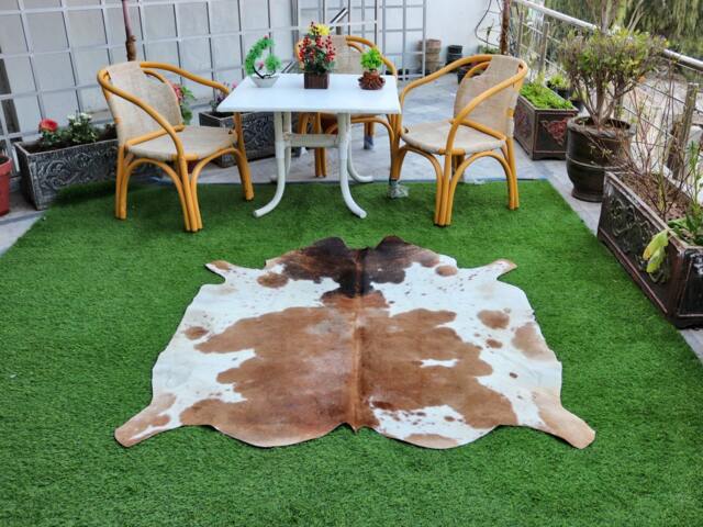 Cow Hide Rugs For Home Appeal - Brazilian Skin Brown & White Cowhides Tricolor Custom Living Room Floor Area - image 1