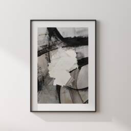 Germany Map - Black & Grey Abstract Painting Of Wall Art Print Traval Poster - thumbnail 3
