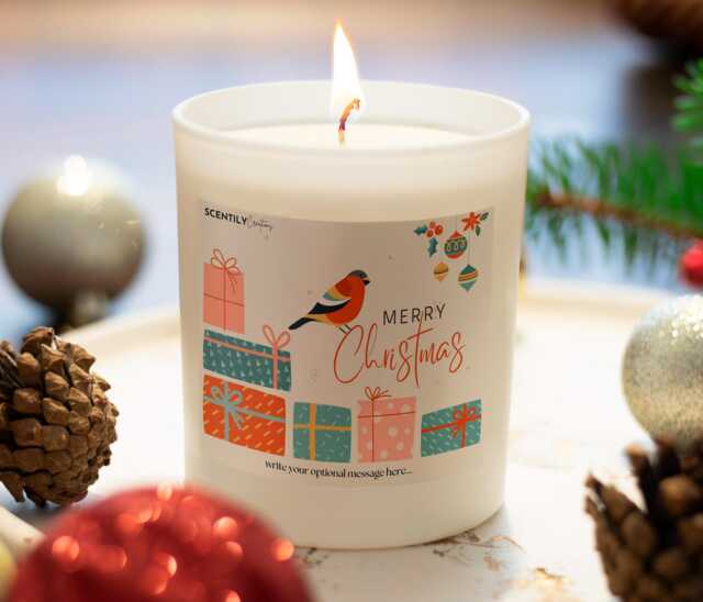 Christmas Present Scented Candle Merry Holidays Season Personalised Girlfriend Wife Xmas Festive Scent Gift - image 1