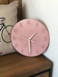 Modern Pink Concrete Wall Clock Silent Home Decor - thumbnail 1