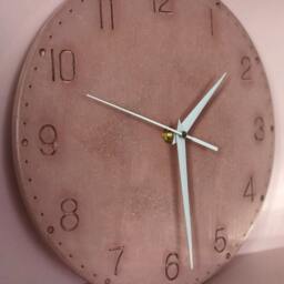 Modern Pink Concrete Wall Clock Silent Home Decor - thumbnail 3