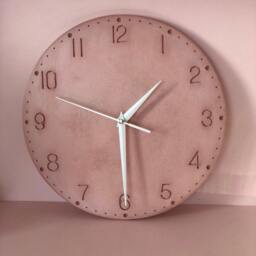 Modern Pink Concrete Wall Clock Silent Home Decor - thumbnail 2