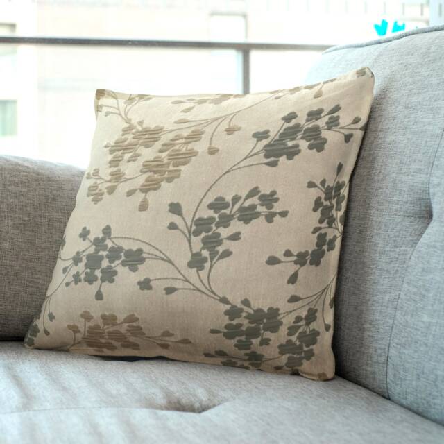 "French Floral Brocade Cushion Cover - Country Decor 14""/18" - image 1