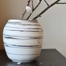Handmade Neriage Agateware Porcelain Vases/Wabi Sabi Jars Japandi Ikebana Flower Arrangement - thumbnail 3