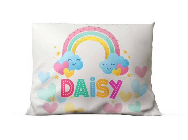 Personalised Pillowcase Any Name Rainbow Design Wedding Birthday Home Gift 122