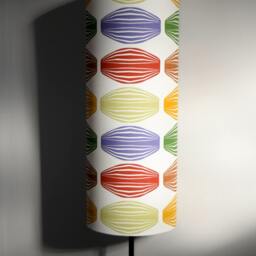 Tall Funky Retro Lampshade Real Scandinavian Fabric, Stylish Geometric Scandi Pattern, Handmade By Vivid Shades - thumbnail 3