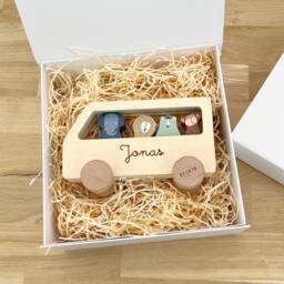 Christmas Gift Children's Wooden Toy Personalized With Name/Airplane Car Individually Or in A Set Gift Box - thumbnail 1