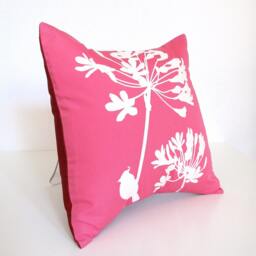 Hot Pink Cardinal On Agapanthus-Mini 10.5 Inches Square Pillow - thumbnail 3