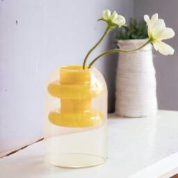 Terrarium Hydroponic Transparent Coloured Glass Vase - Flower Arrangement Home Gift Decoration - thumbnail 3
