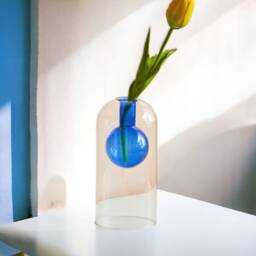 Terrarium Hydroponic Transparent Coloured Glass Vase - Flower Arrangement Home Gift Decoration - thumbnail 2