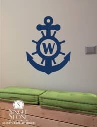 Nursery Wall Decals Anchor Monogram - Vinyl Text Words Stickers Art Custom Home Decor - thumbnail 1