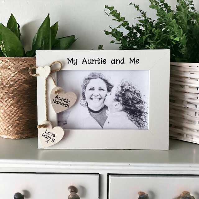 Personalised Auntie & Me Photo Frame Birthday Christmas Gift Keepsake Any Wording 6x4 Or 5x7 Print - image 1