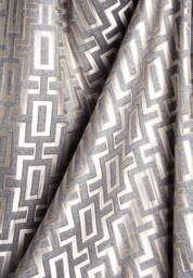 Luxury Gray Curtain Panel Modern Art Deco Drape, Custom Length - thumbnail 1
