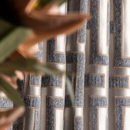 Luxury Gray Curtain Panel Modern Art Deco Drape, Custom Length - thumbnail 4
