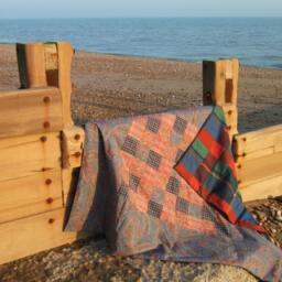 Paisley & Tartan Patchwork Quilt, Handmade Picnic Blanket, Travel Rug, Beach Blanket - thumbnail 2