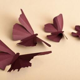 3D Wall Butterflies Plum Butterfly Silhouettes For Girls Room, Nursery, & Home Art Decor - thumbnail 3