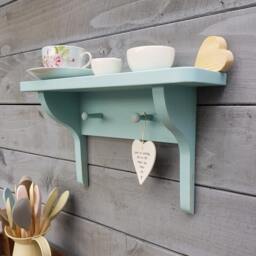 Painted Hardwood Shaker Peg Shelf Kitchen, Bathroom, Hallway - thumbnail 2