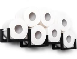 Toilet Paper Holder Wall Mounted Wooden Toilet Shelf For Rolls Bricks