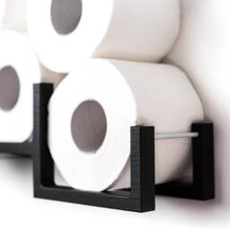 Toilet Paper Holder Wall Mounted Wooden Toilet Shelf For Rolls Bricks - thumbnail 3